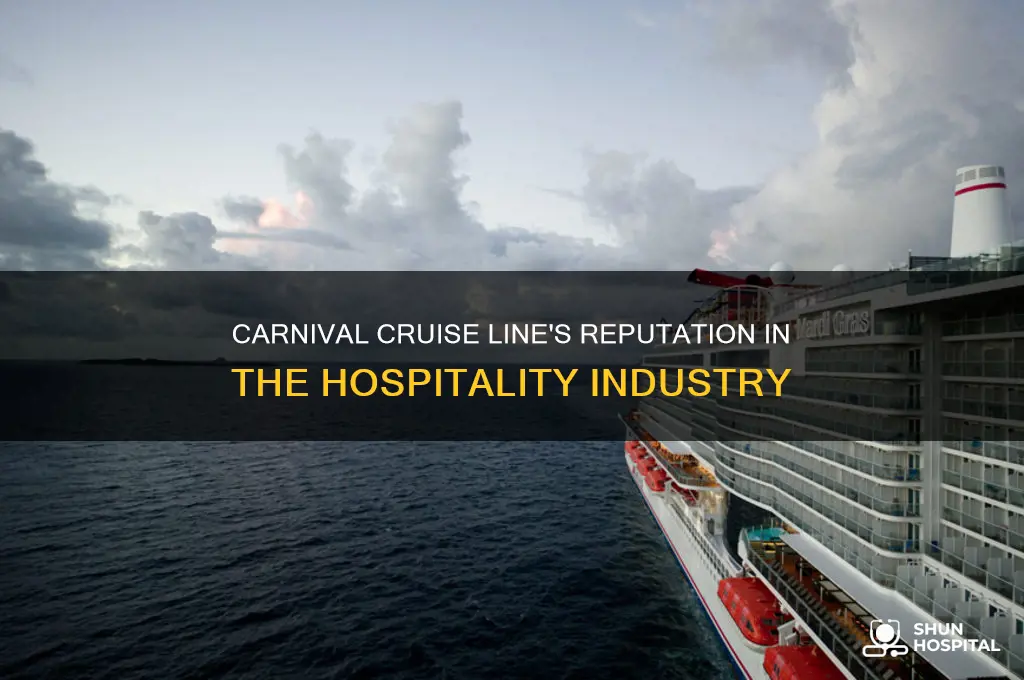 how is carnival cruise line regarded in the hospitality industry