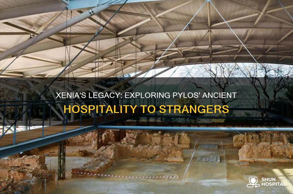 how is xenia or hospitality to strangers present in pylos