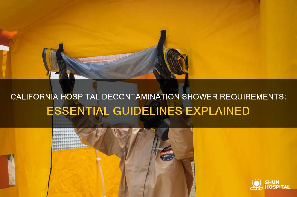how many decontamination showers are required in ca hospitals
