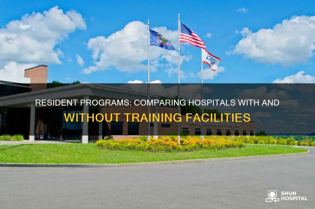 how many hospitals have residents compared to those that dont