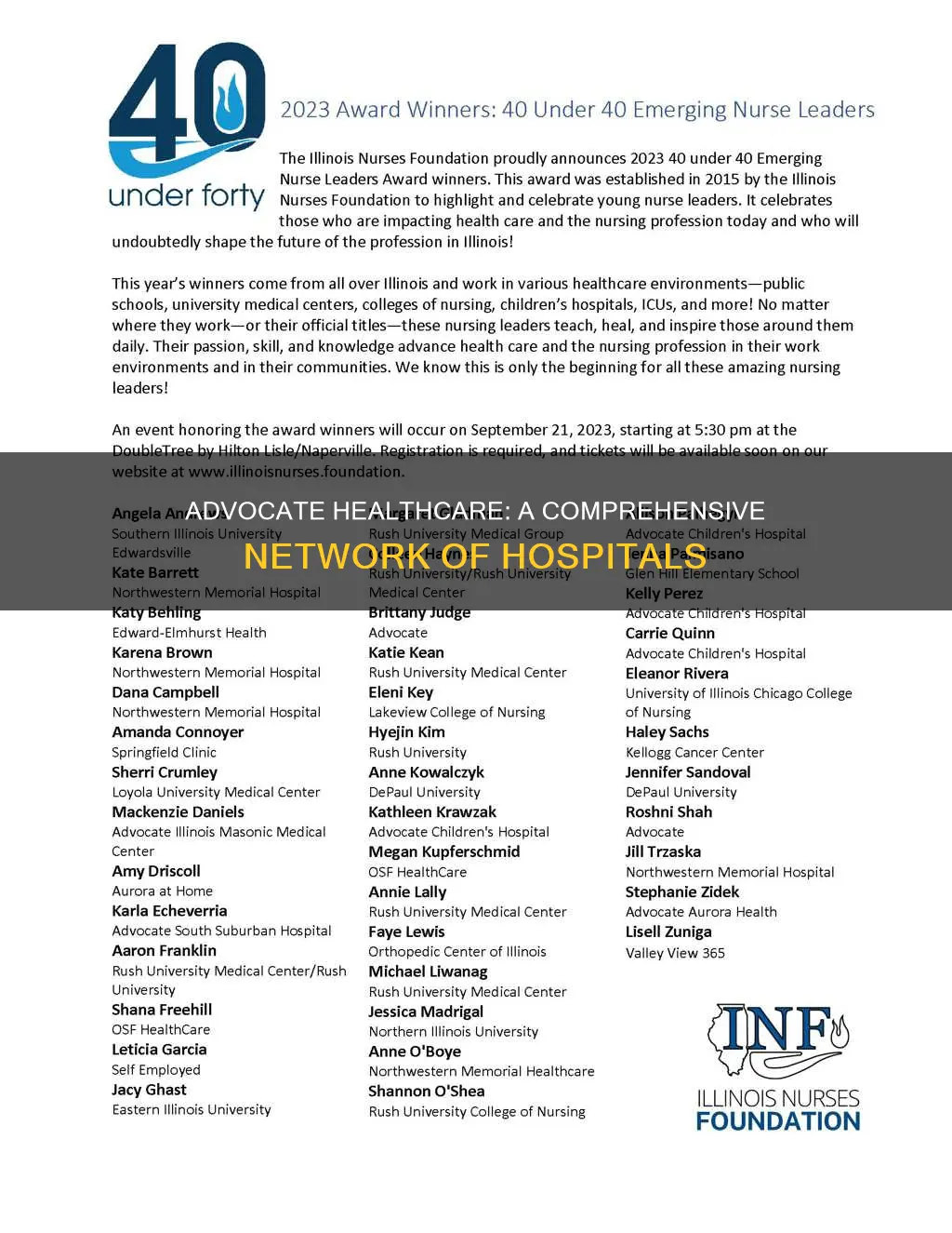 how many hospitals in the advocate system