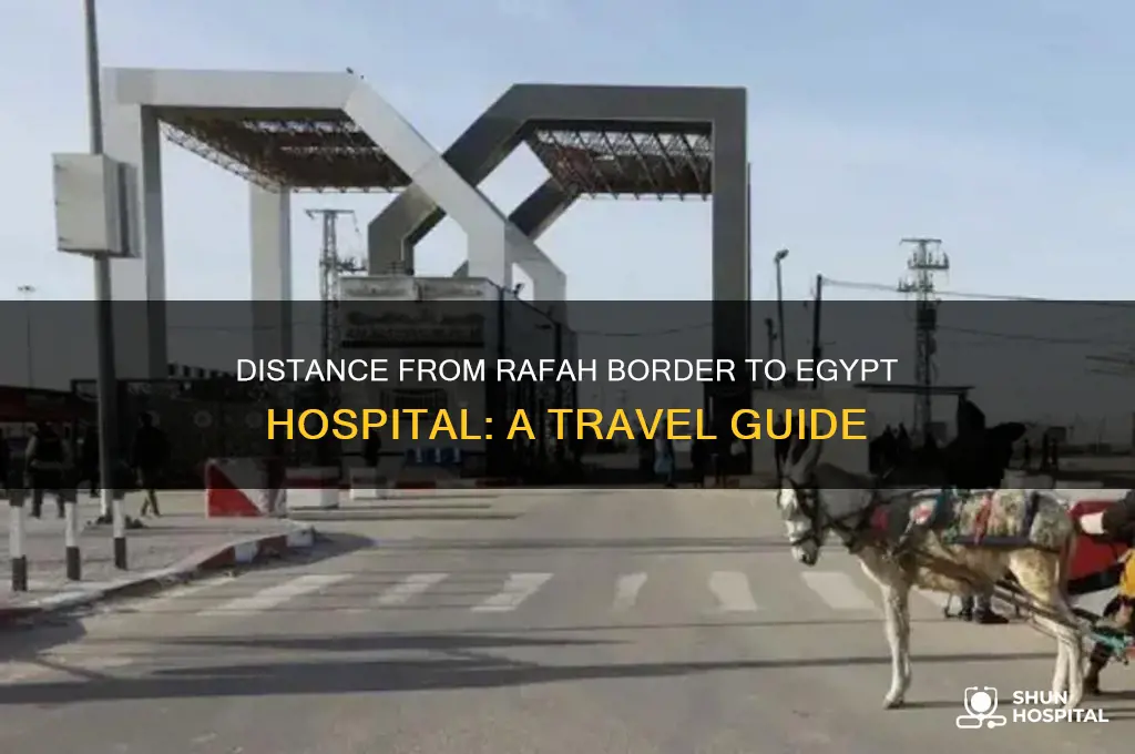 how many miles from the rafa border to egypt hospital