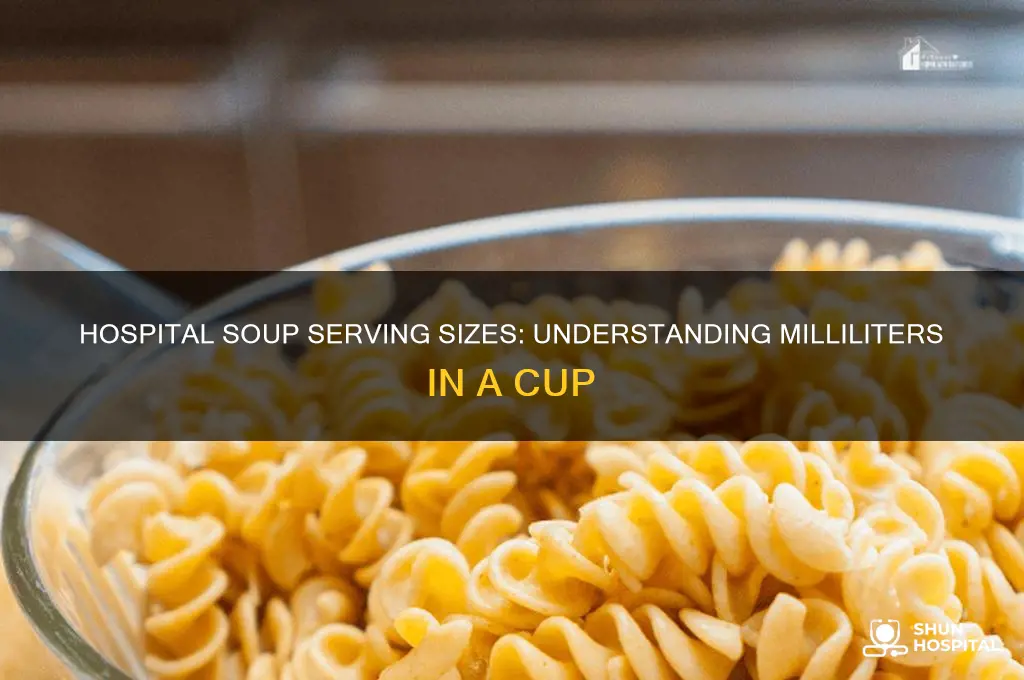 how many ml in a cup of soup in hospitals