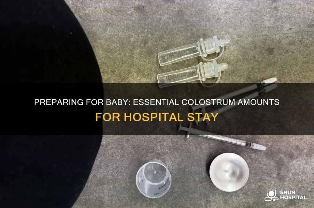 how many ml of colostrum to bring to hospital