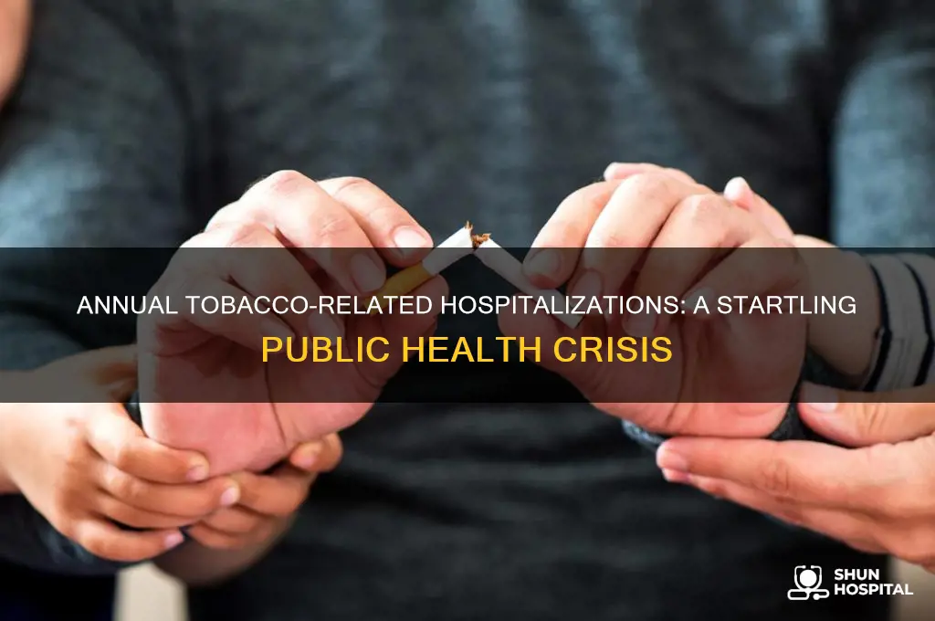how many people are hospitalized due to tobacco each year