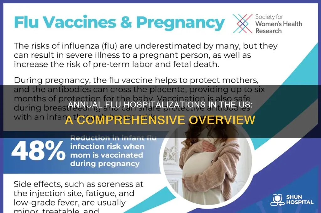 how mnay people hospitalized in the us for the flu