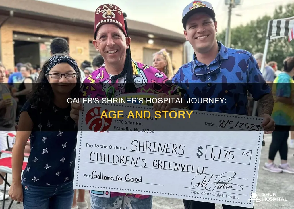 how old is caleb shriners hospital commercial