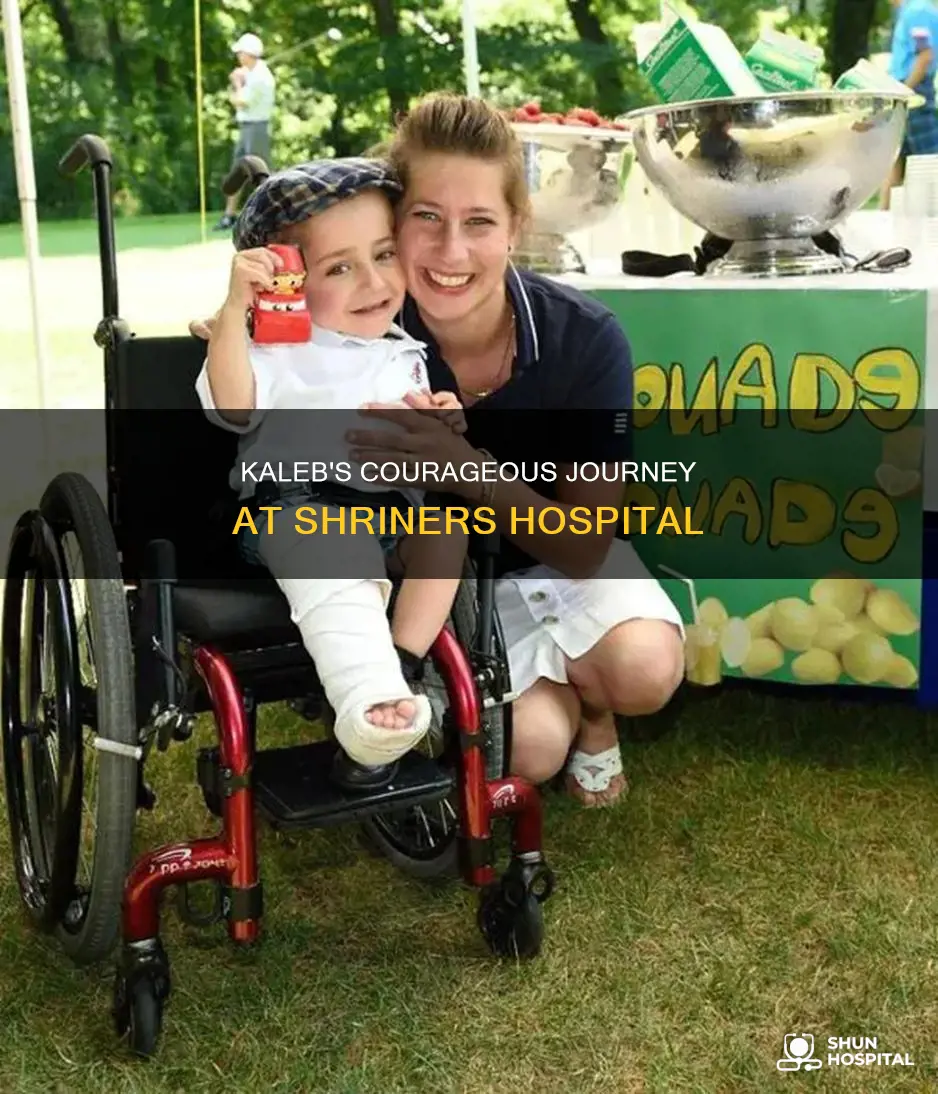 how old is kaleb at shriners hospital