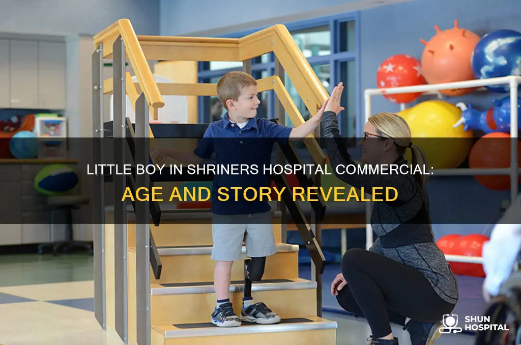 how old is little boy on shriners hospital commercial