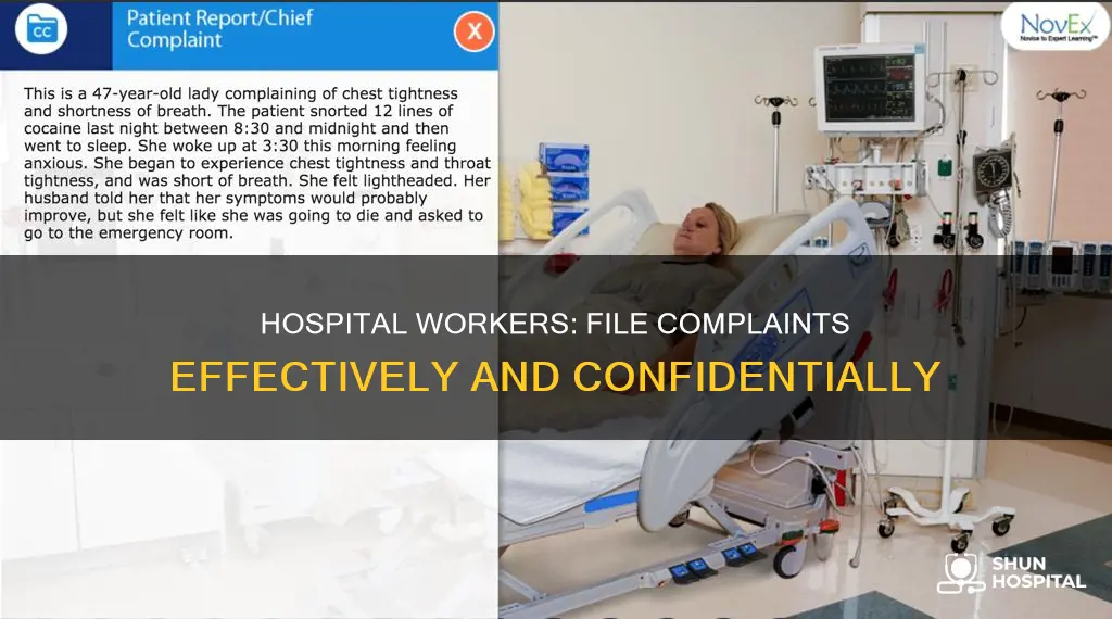 how should hospital emplyees file a complaint