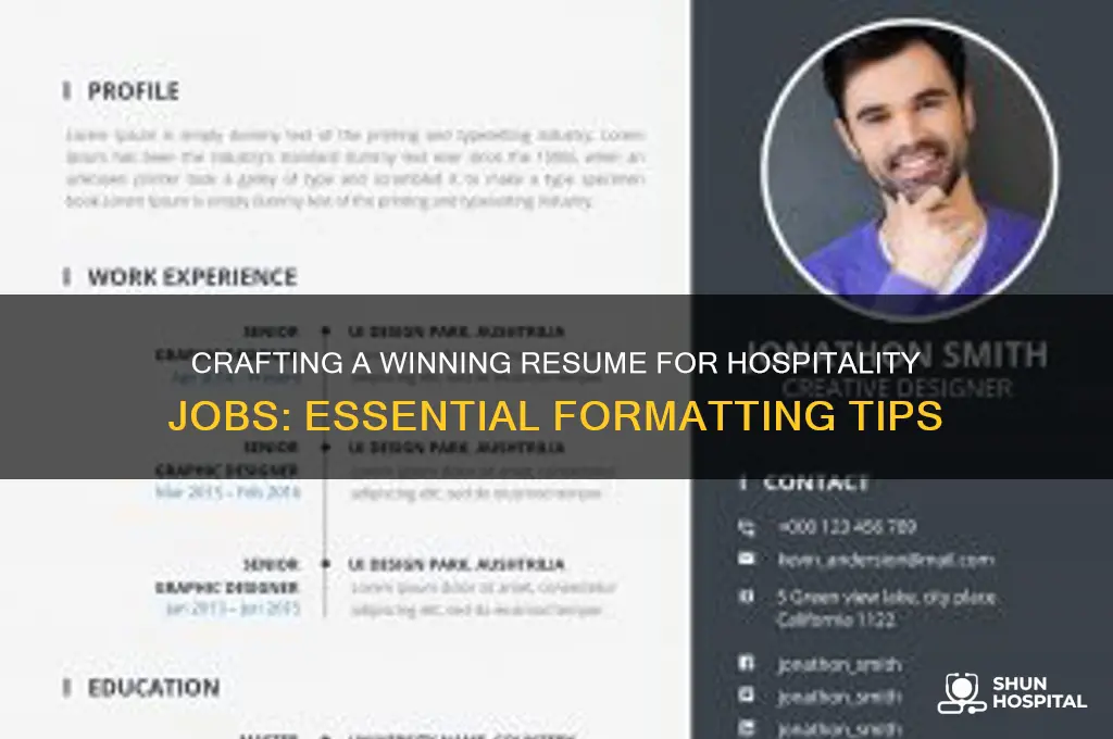 how should you format a resume for a hospitality job