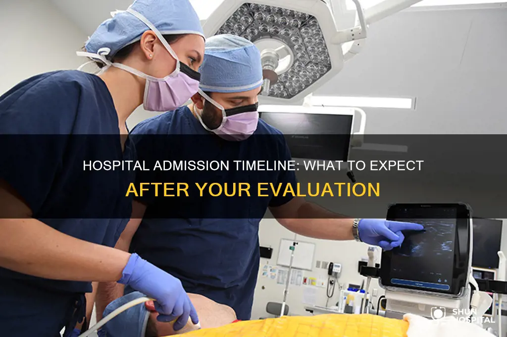 how soon after evaluation am i admitted to the hospital