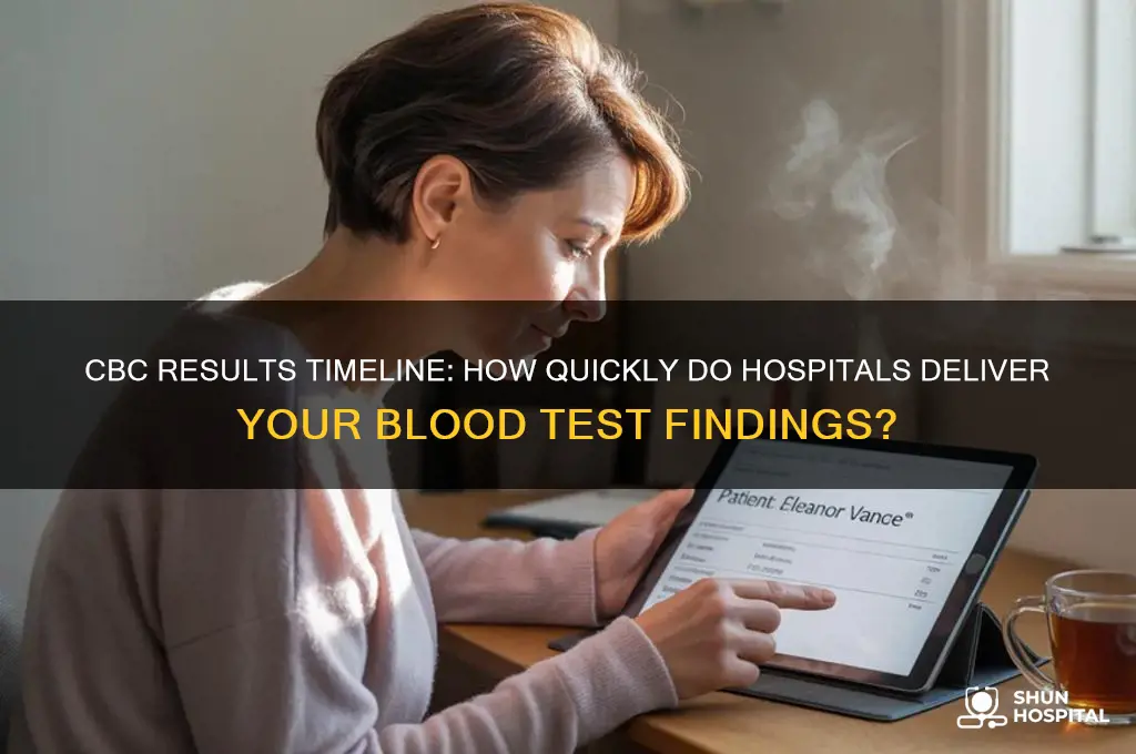 how soon does a hospital have your cbc results