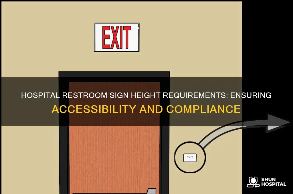 how tall do restroom signs need to be in hospital