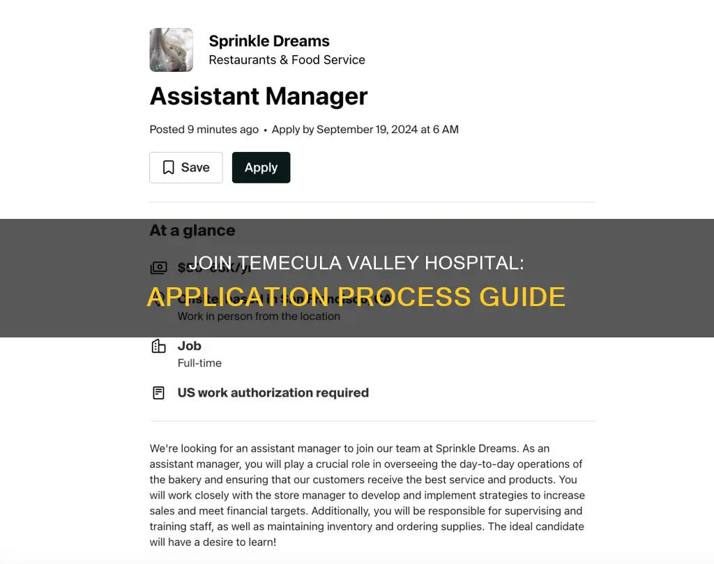 how to apply at temecula valley hospital