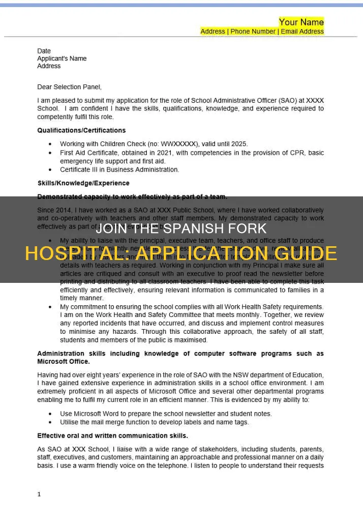 how to apply to spanish fork hospital