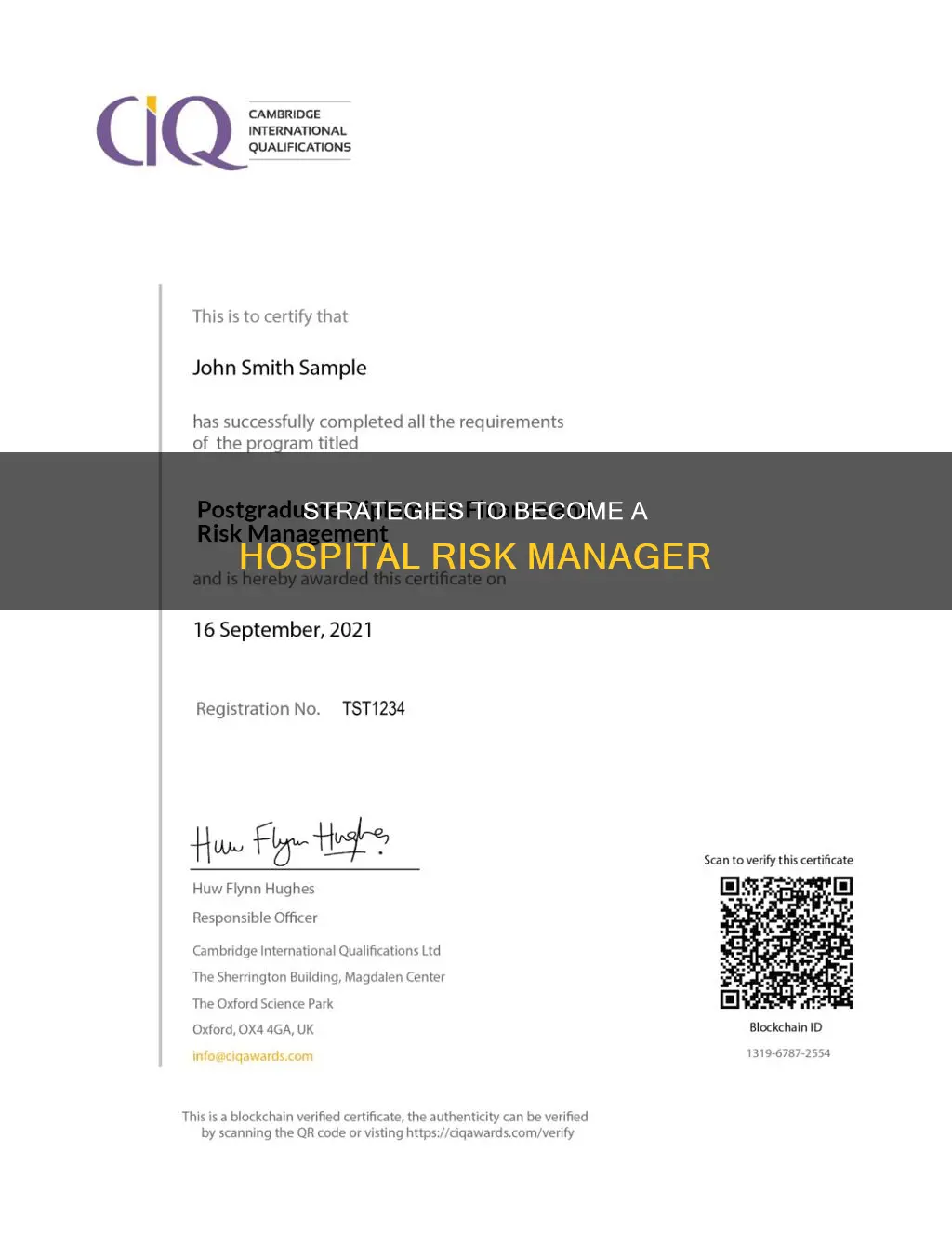 how to become a hospital risk manager