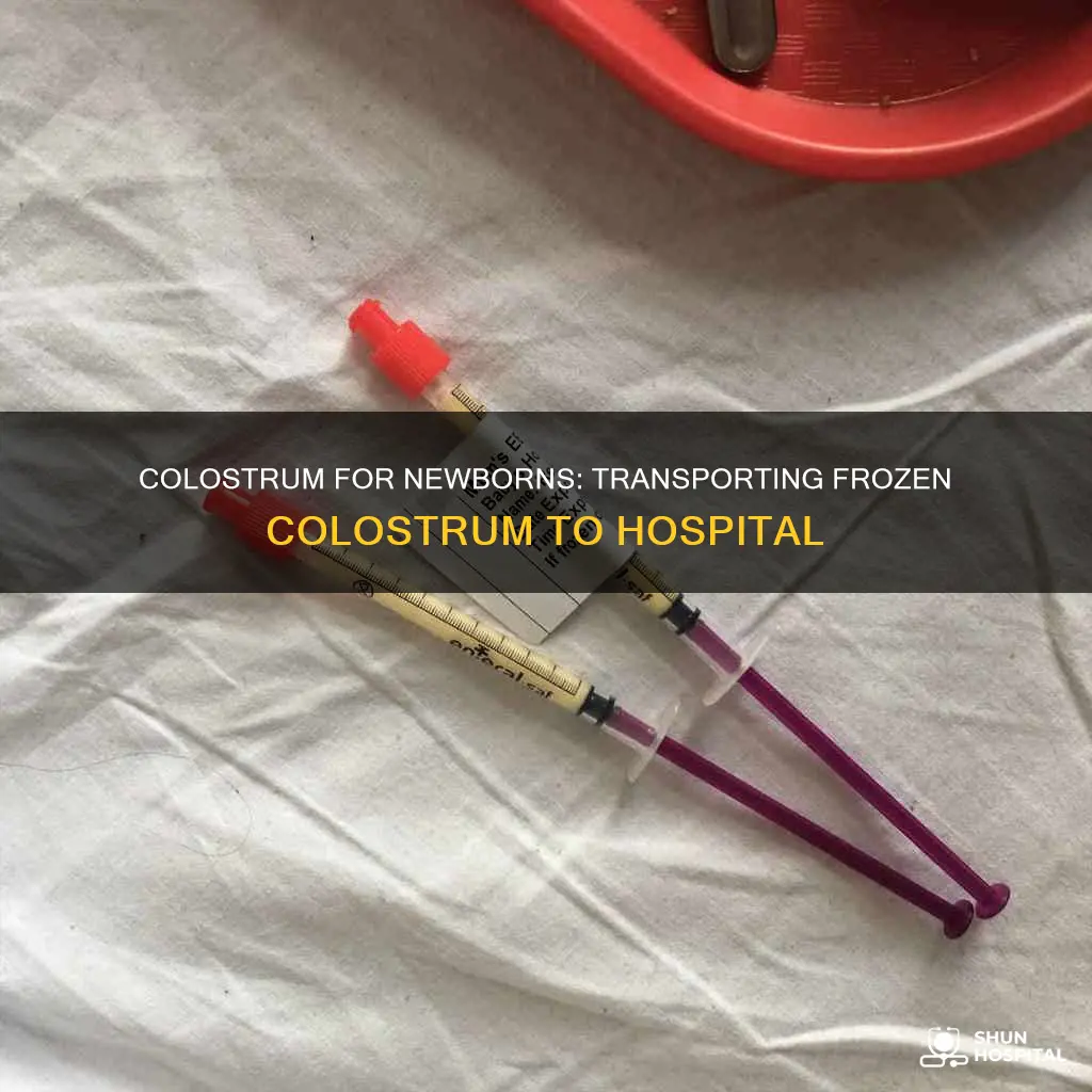 how to bring frozen colostrum to hospital