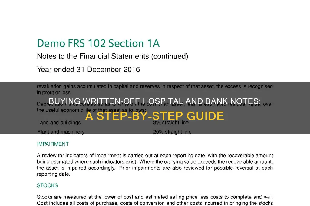 how to buy written off hospital and bank notes