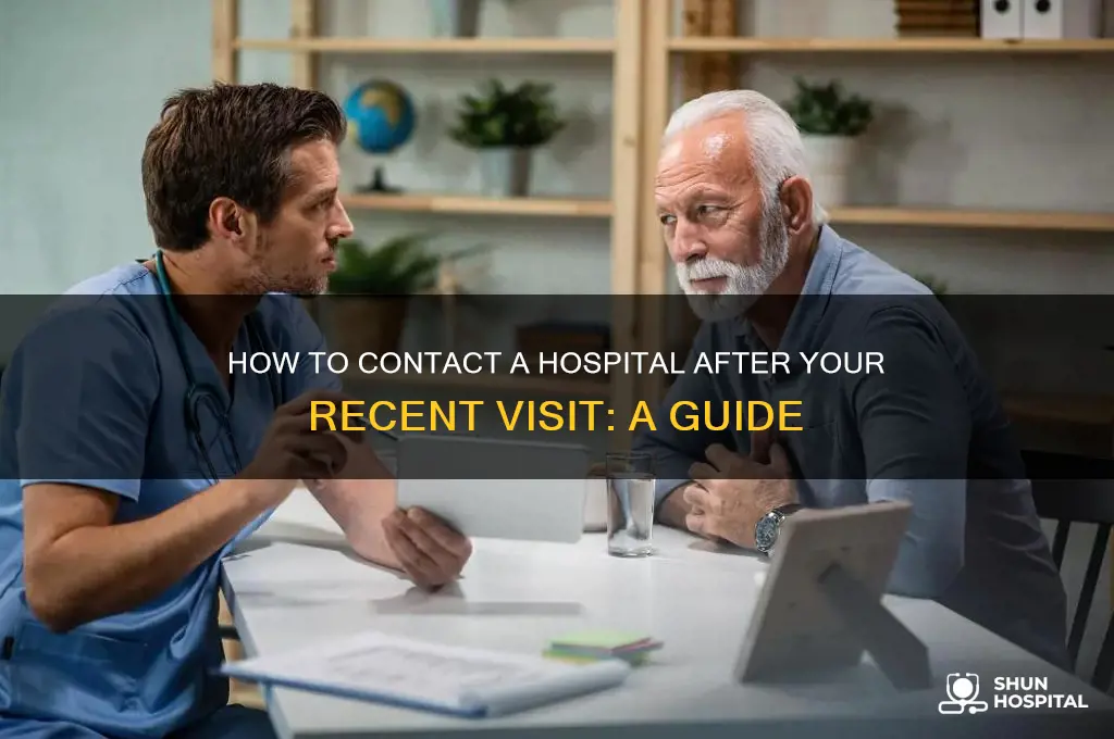 how to call a hospital telling that i went there