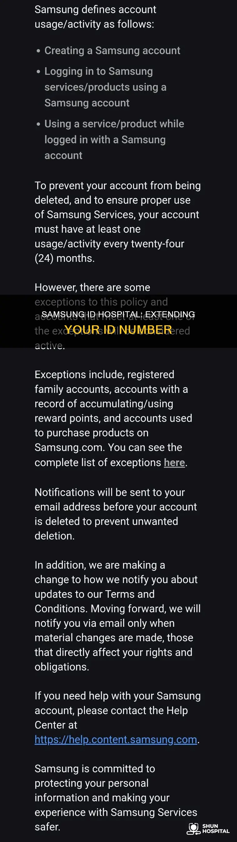 how to change the samsung id hospital
