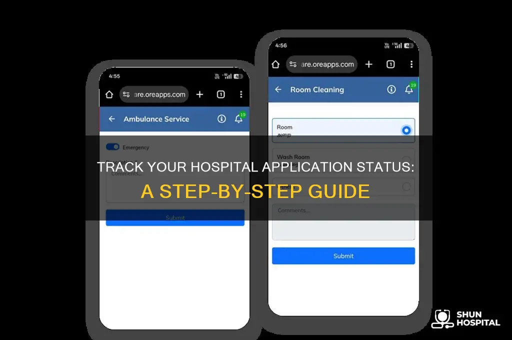 how to check on an application at a hospital