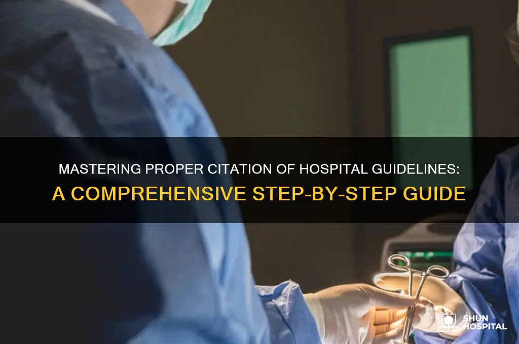 how to cite hospital guideline