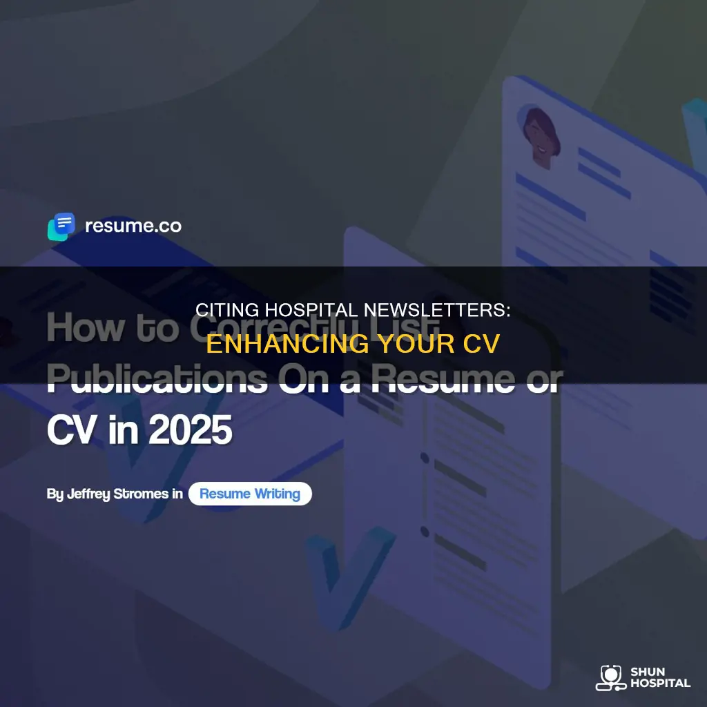 how to cite hospital newsletters on cv