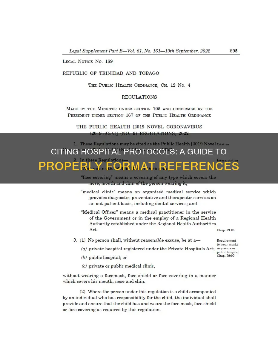 how to cite protocols from a hospital