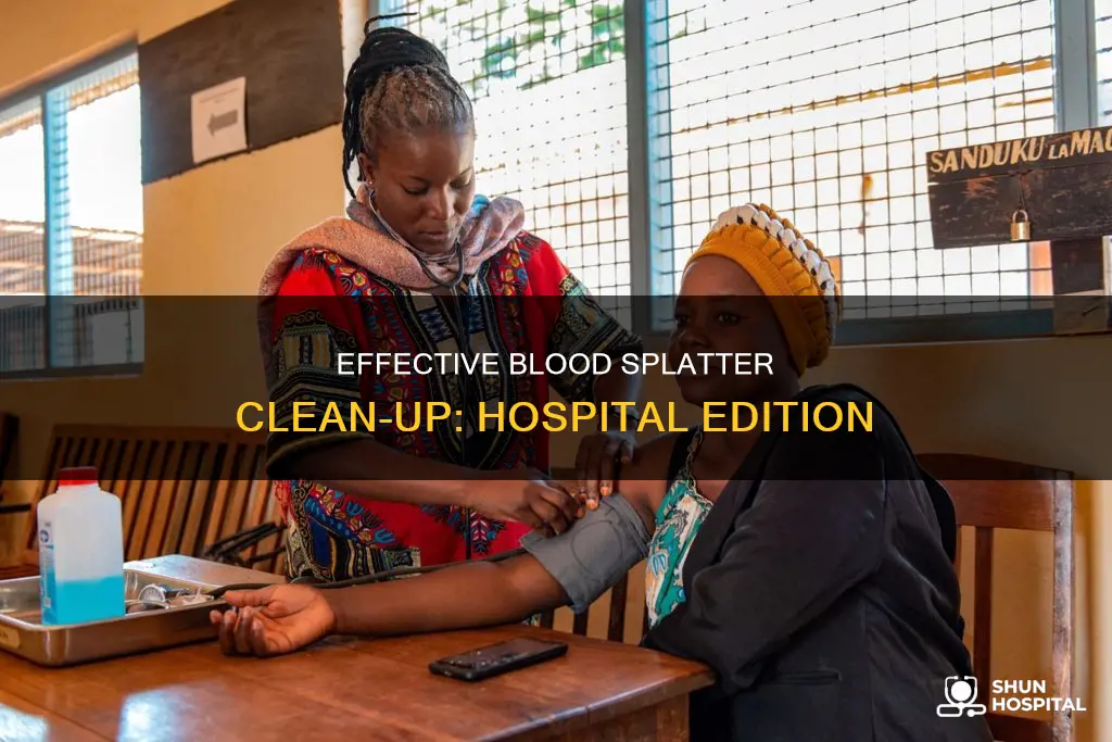 how to clean blood splatter in hospitals