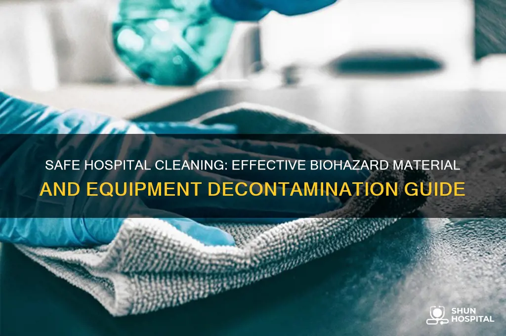 how to clean boi-hazard material and equipment in a hospital
