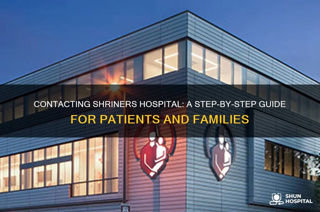 how to contact shriners hospital