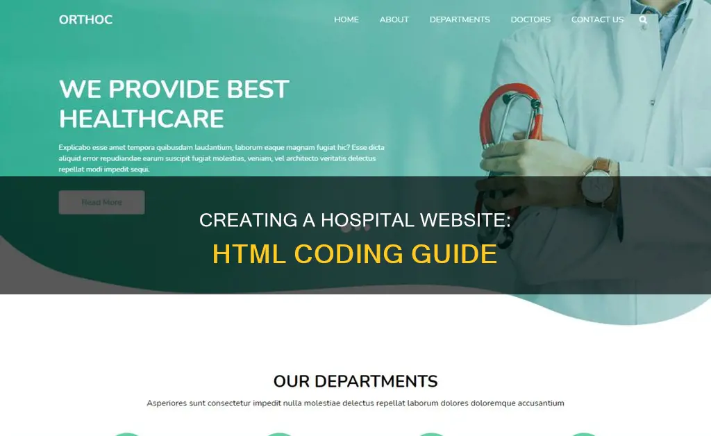 how to create hospital website in html