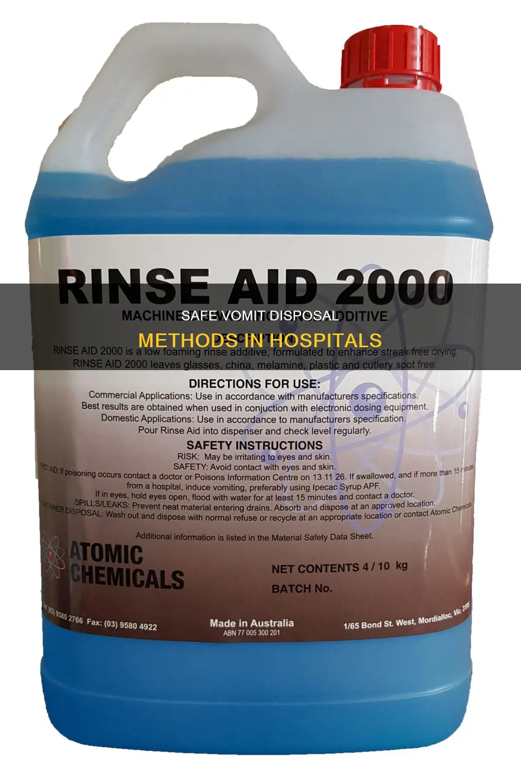 how to dispose of vomit in hospital