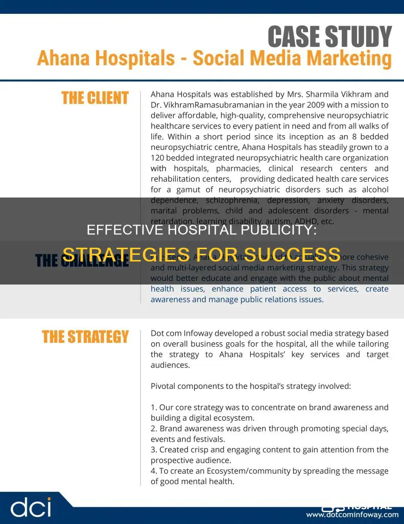 how to do publicity of a hospital