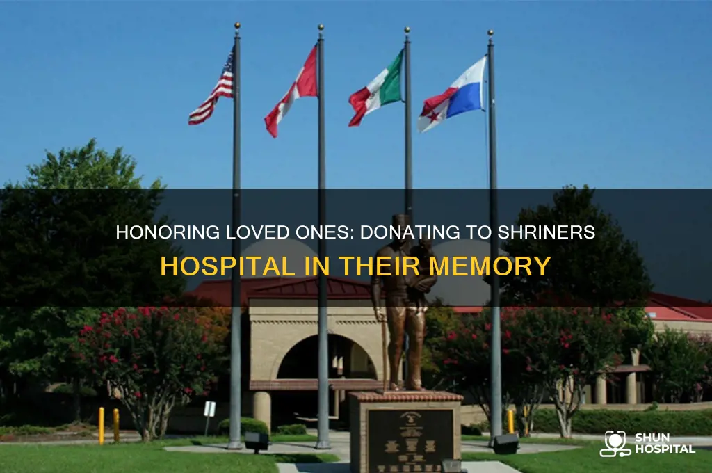 how to donate to shriners hospital in memory of someone