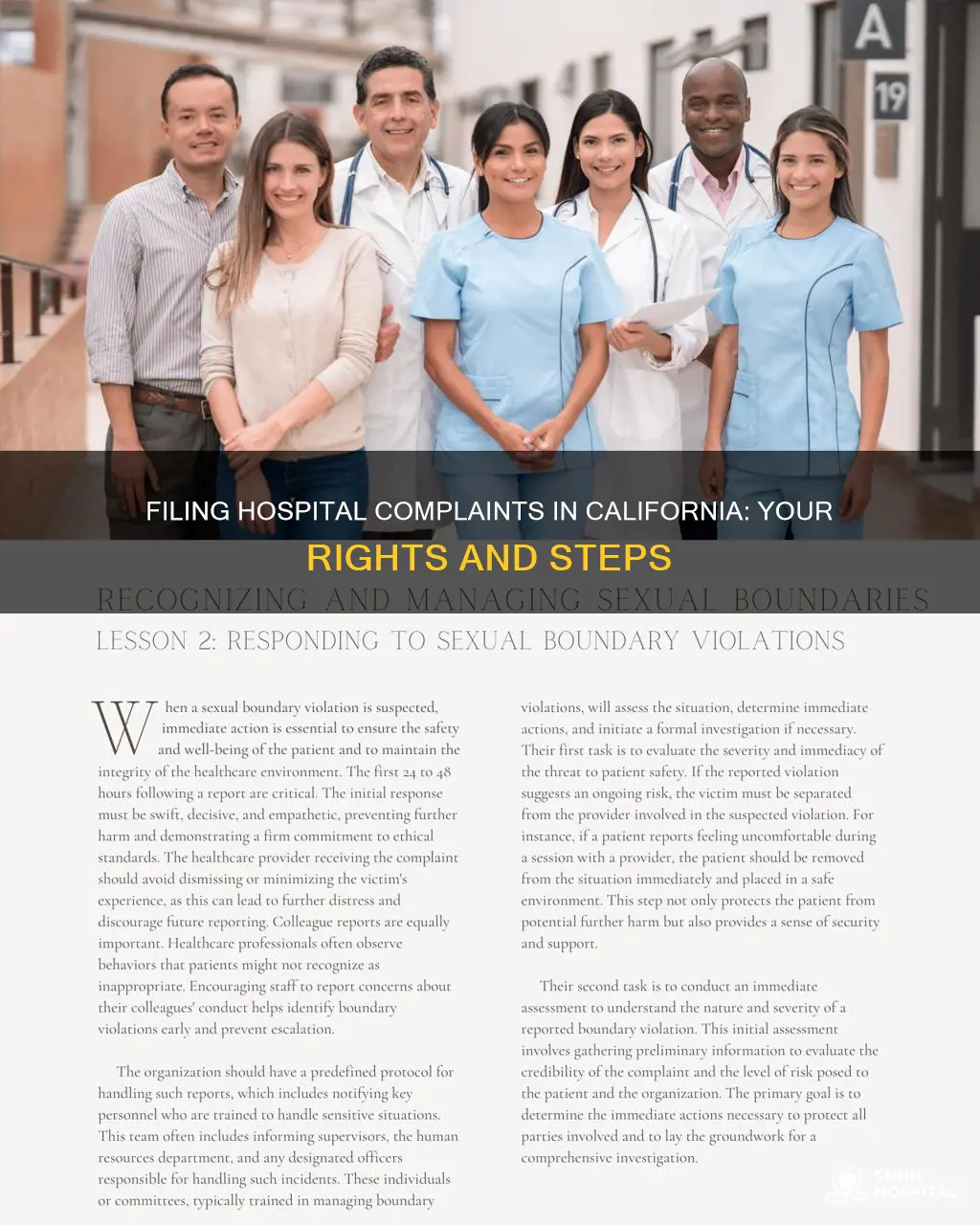 how to file complaint about hospital california