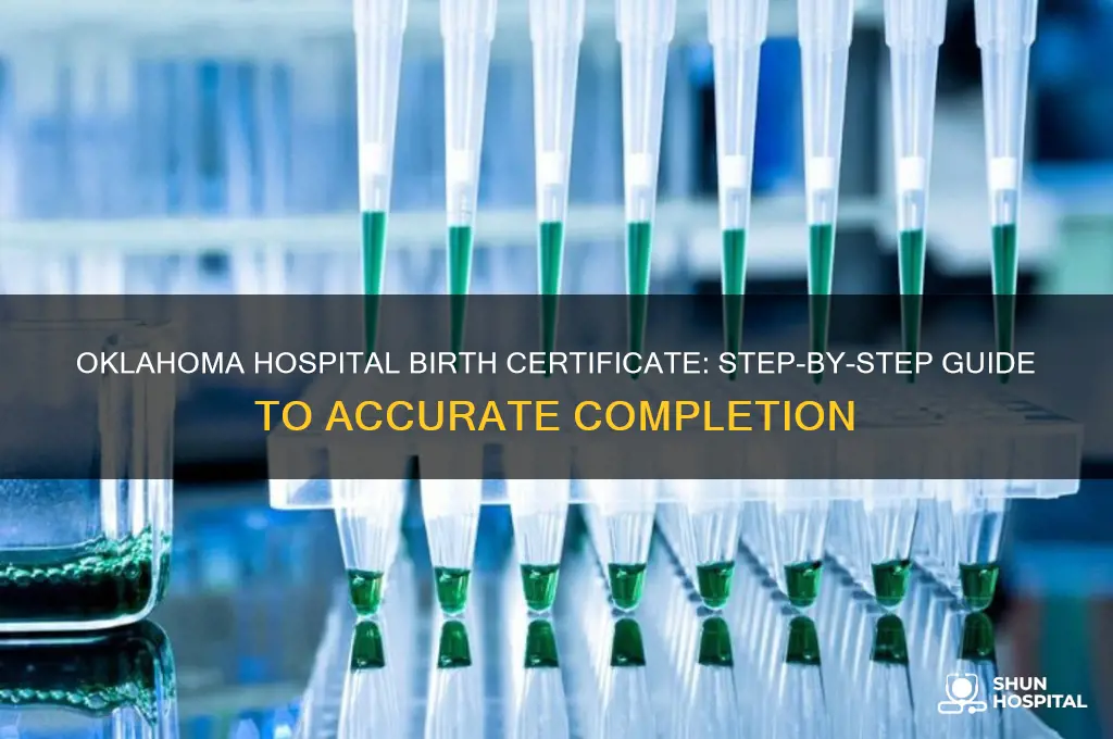 how to fill out hospital birth certificate in oklahoma