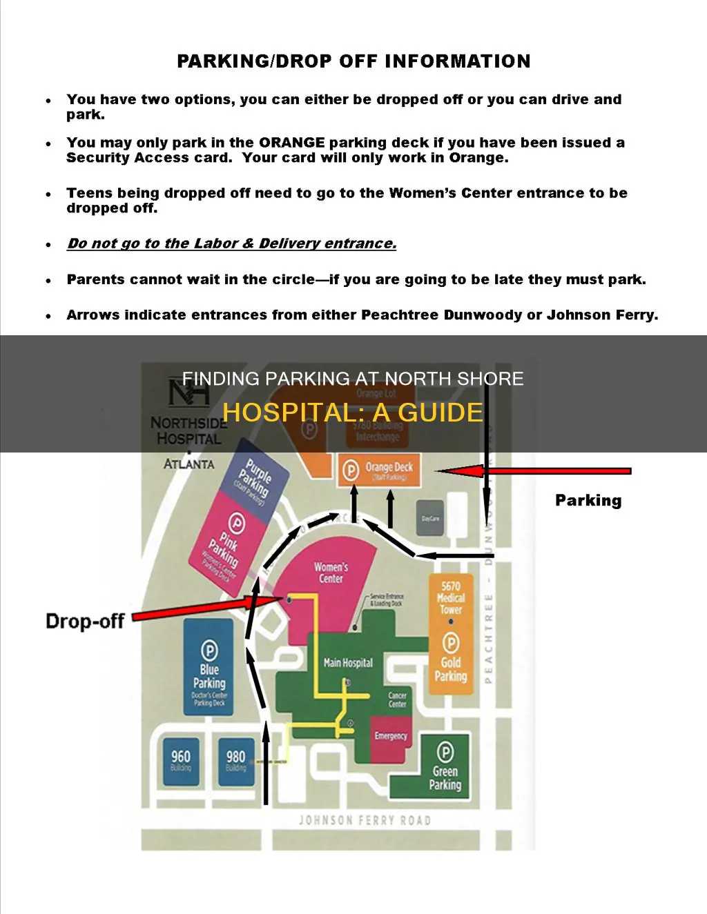 how to find north shore hospital parking