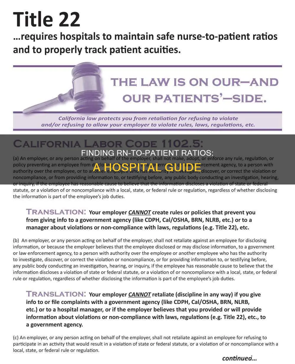 how to find out hospital rn ratio