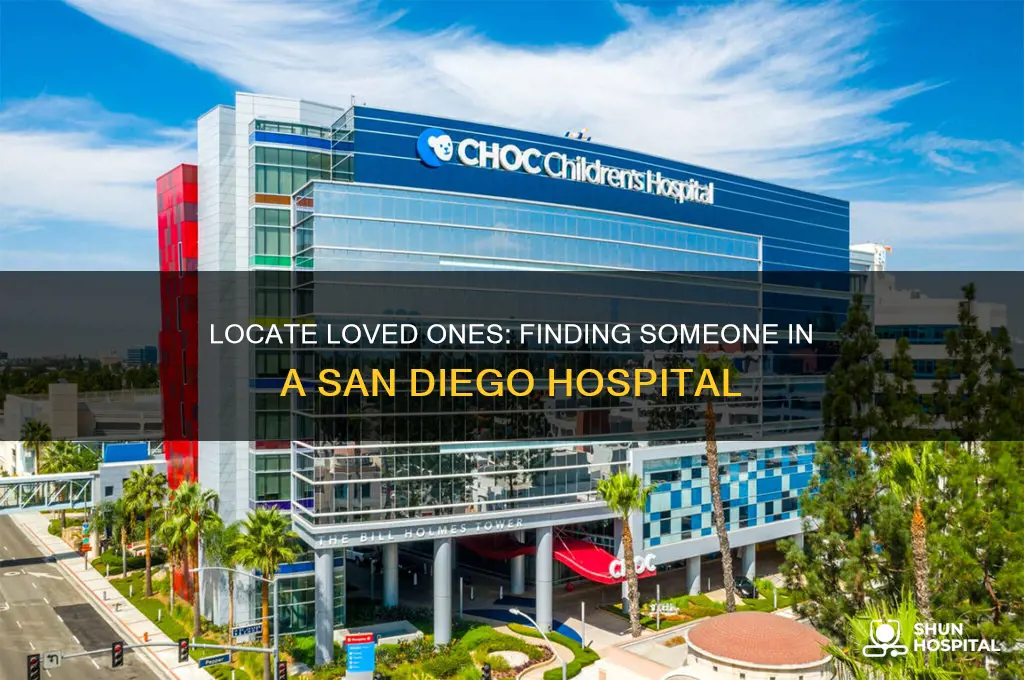 how to find someone in a hospital san diego