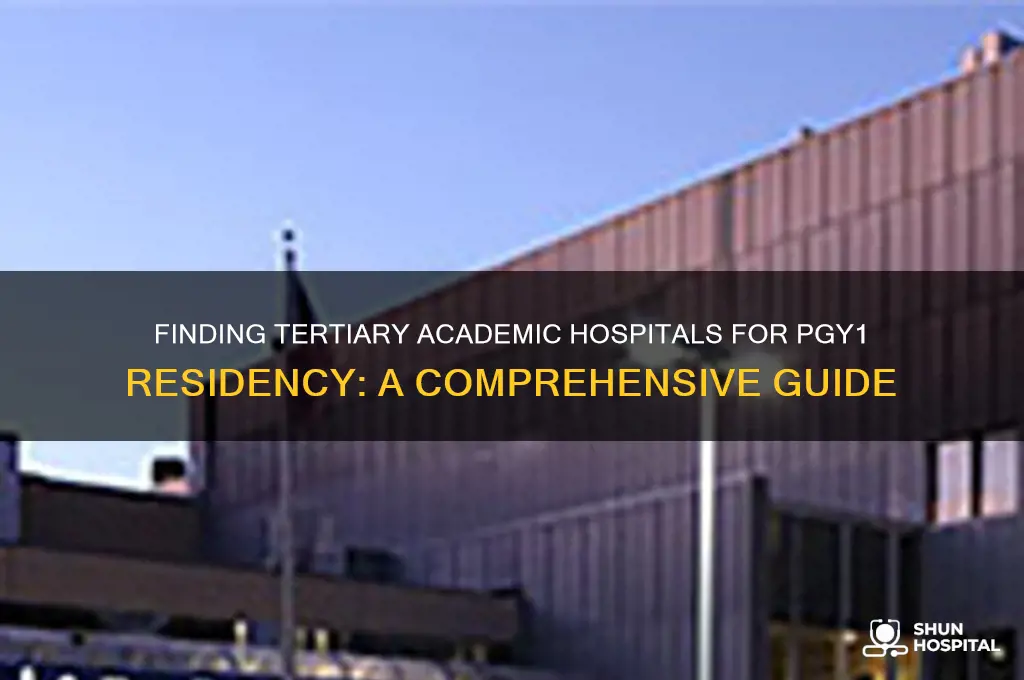 how to find tertiary academic hospitals for pgy1 residency
