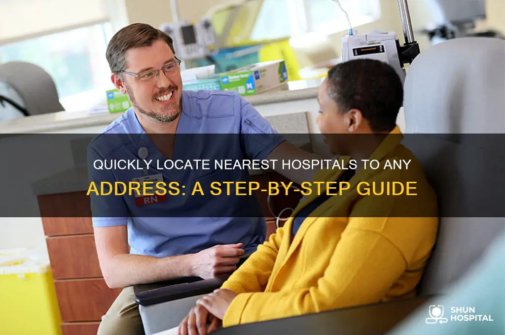 how to find the closest hospital to an address