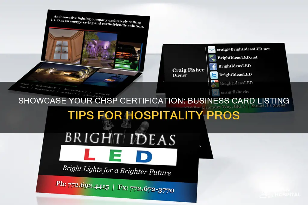 how to list chsp hospitality certification on business card