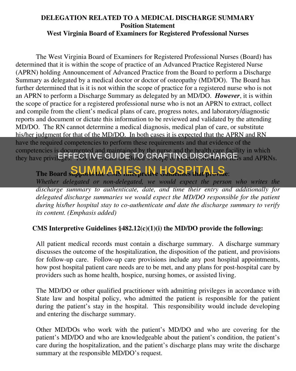 how to make discharge summary in hospital