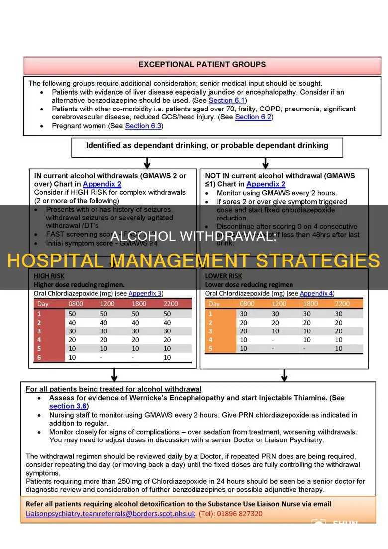 how to manage alcohol withdrawal in hospital