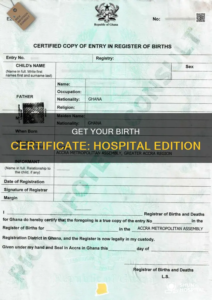how to obtain a hospital birth certificate