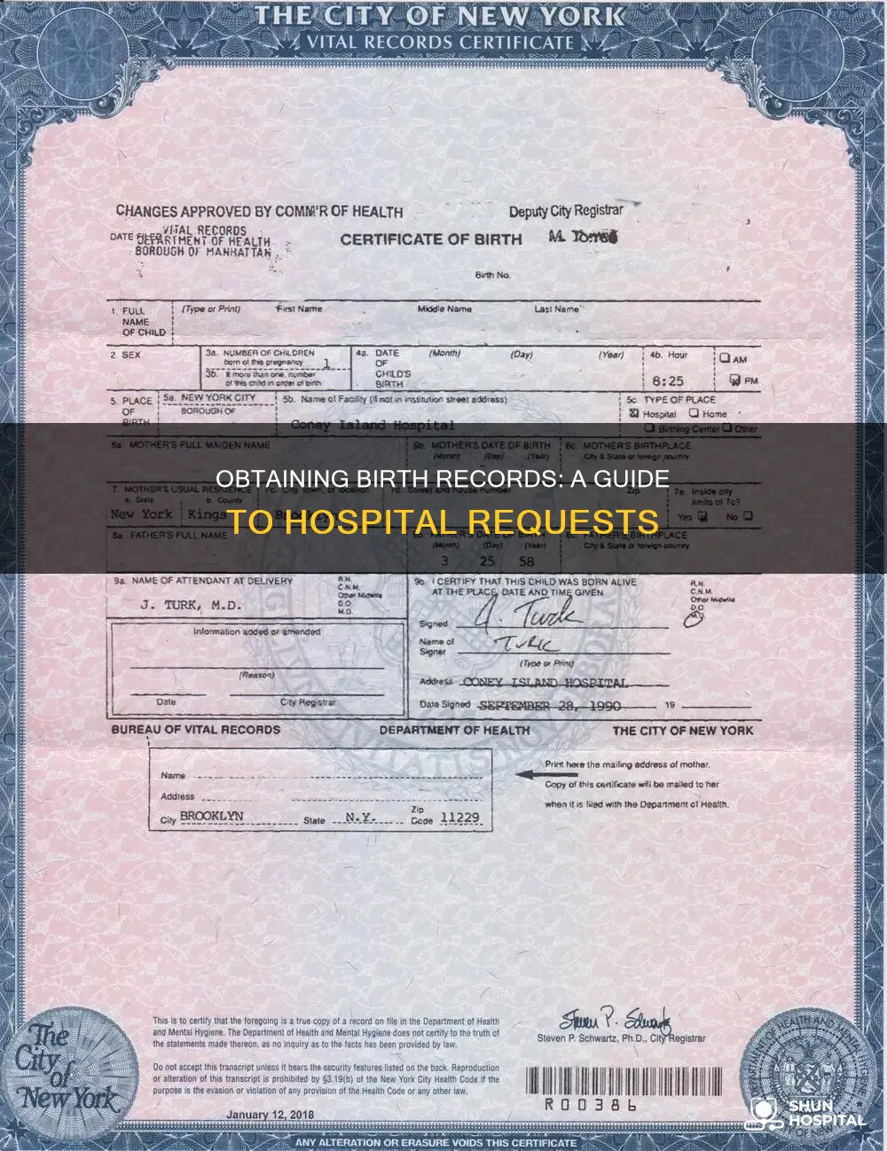 how to obtain a hospital birth record
