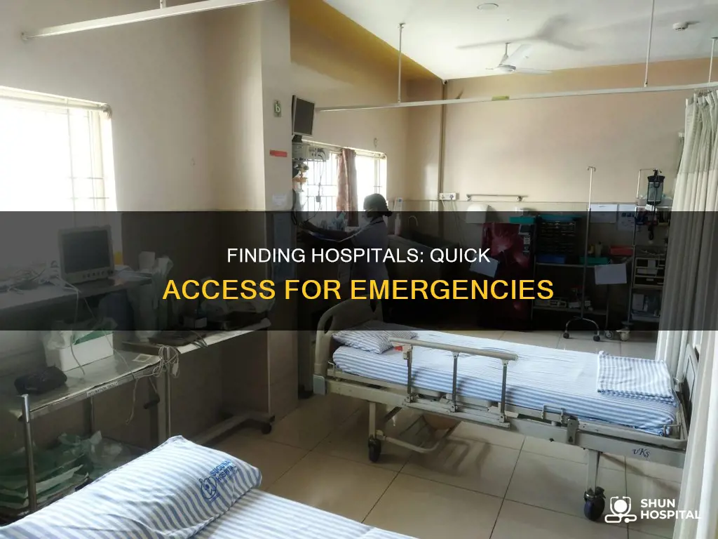 how to ocate hospitals close to strrest