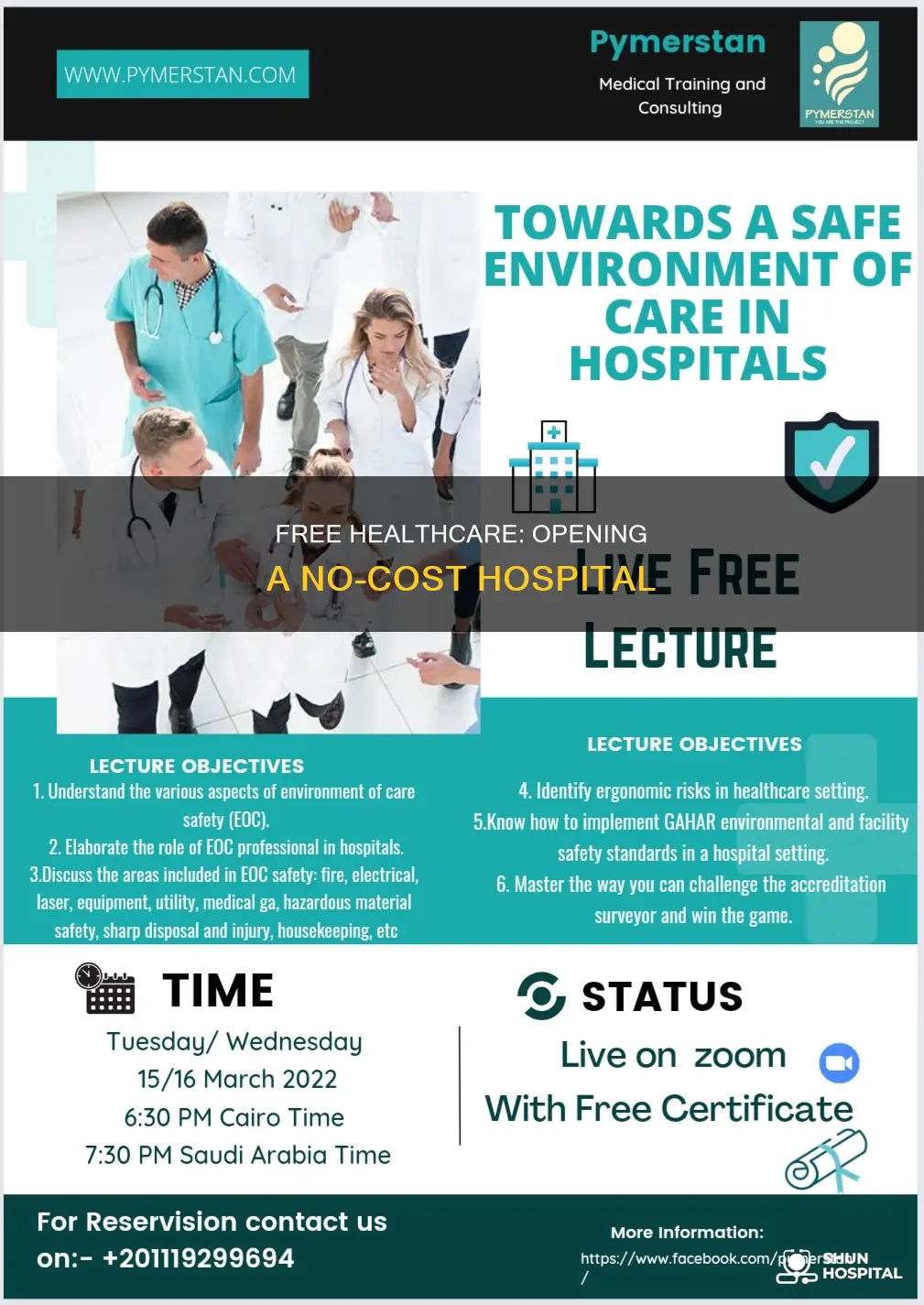 how to open a no cost hospital